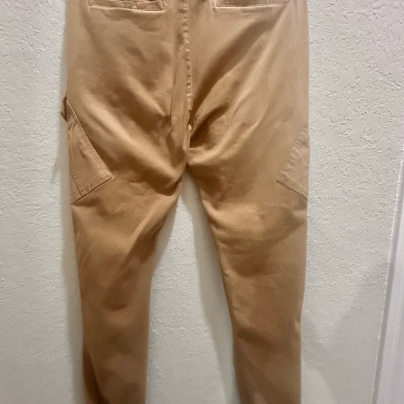 Across The Pond Mens Pants Khaki Large Jogger Drawstring Elastic Waist Cotton - Picture 2 of 6